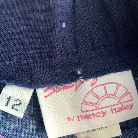 Nancy Haley in good condition, navy blue with diamond pattern shorts. - Picture 3 of 4